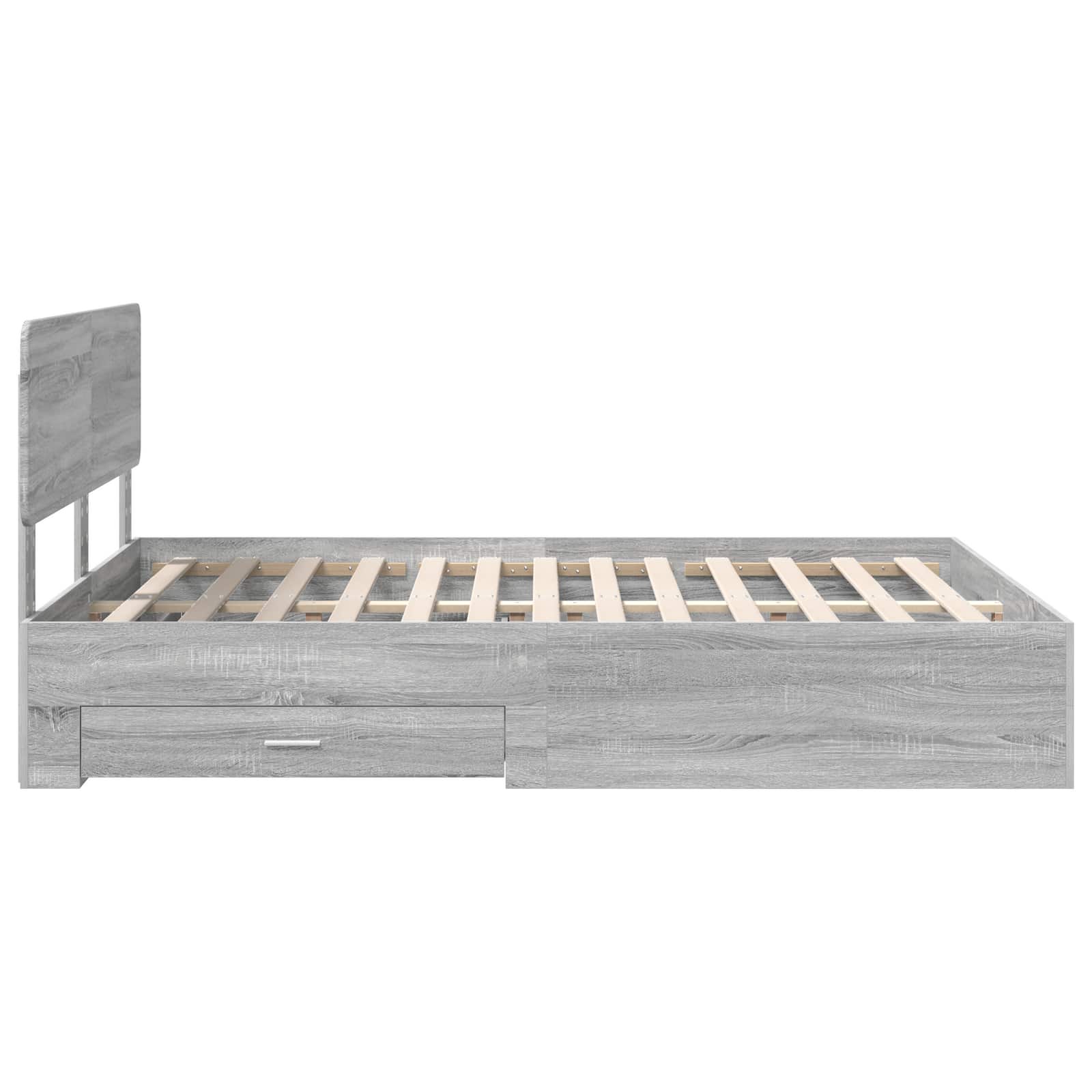 Struttura del letto con testiera Grigio Sonoma 140 x 200 cm | homemem39