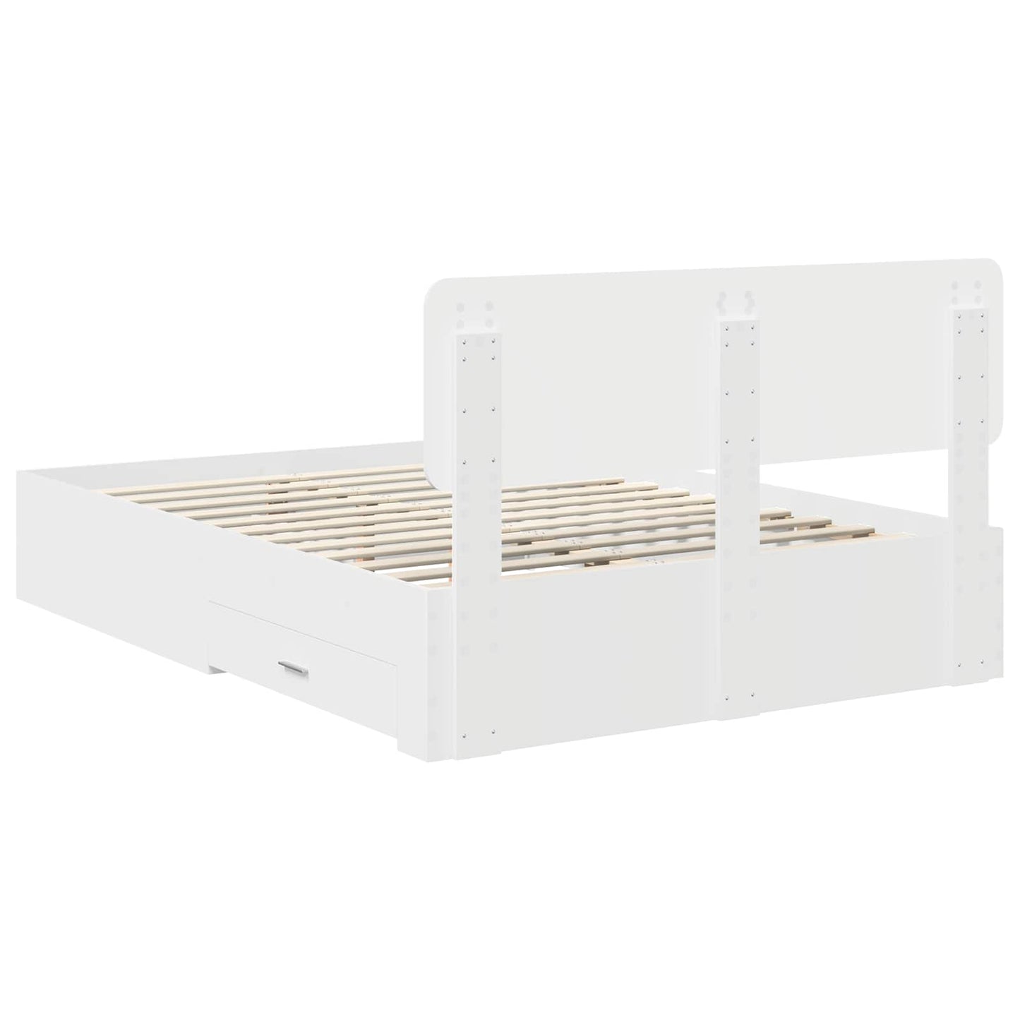 Struttura del letto Bianco 140 x 190 cm Legno multistrato | homemem39