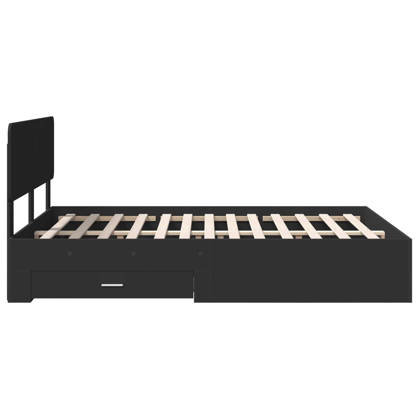 Struttura del letto Nero 140 x 190 cm Legno multistrato