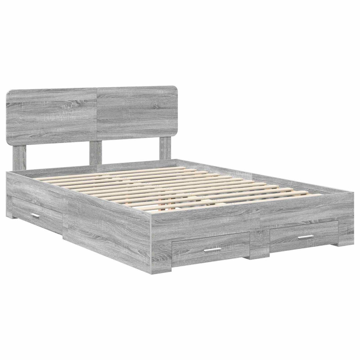 Struttura del letto con testiera Grigio Sonoma 140 x 190 cm | homemem39