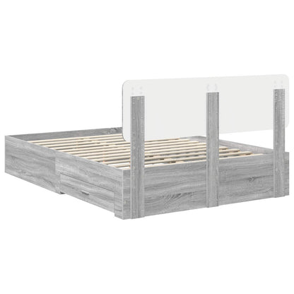 Struttura del letto con testiera Grigio Sonoma 140 x 190 cm | homemem39