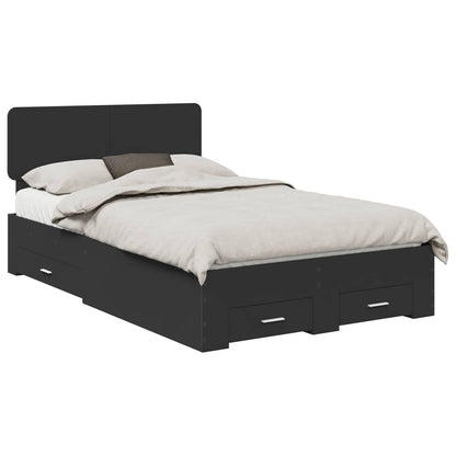 Struttura del letto Nero 135 x 190 cm Legno multistrato | homemem39