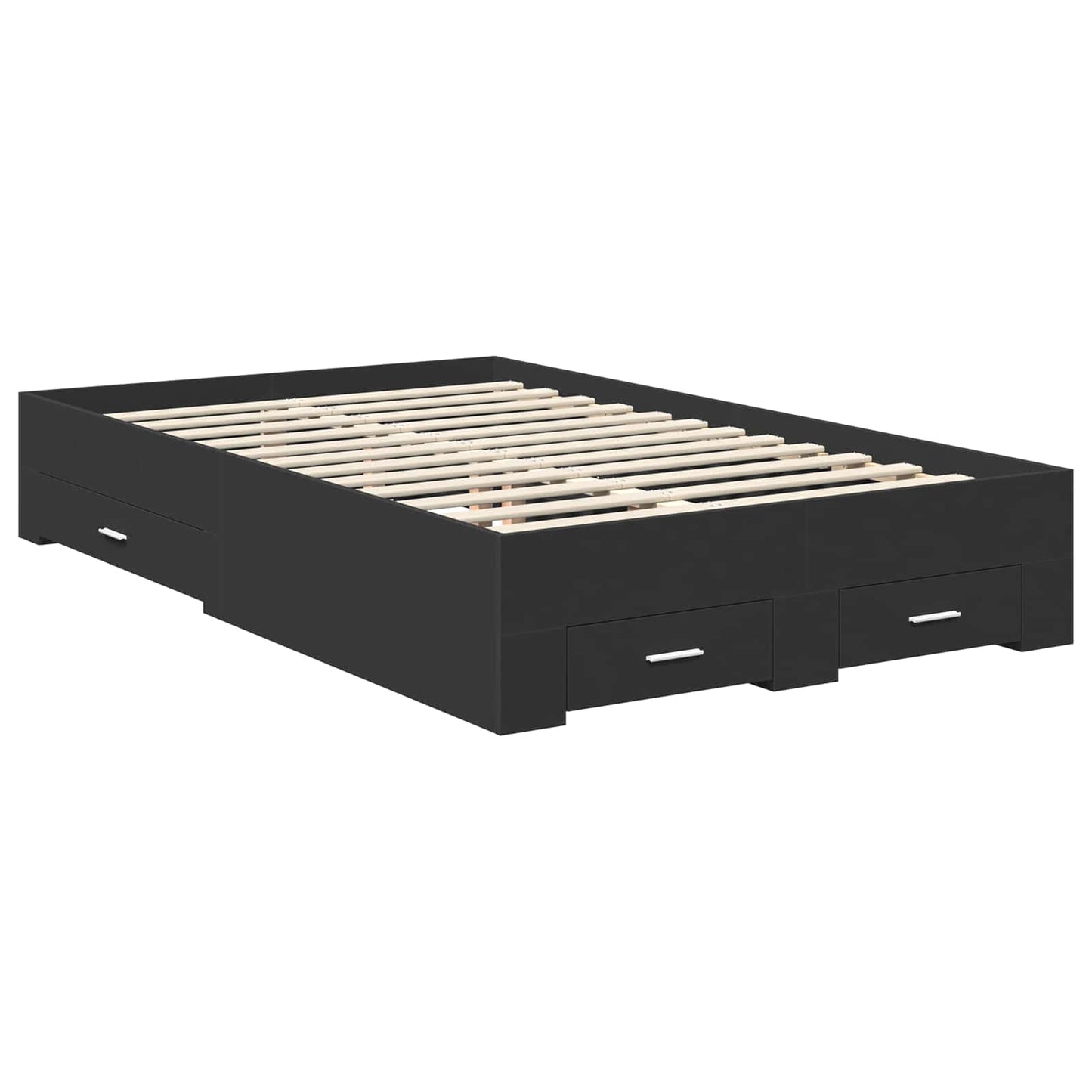 Struttura del letto Nero 135 x 190 cm Legno multistrato | homemem39