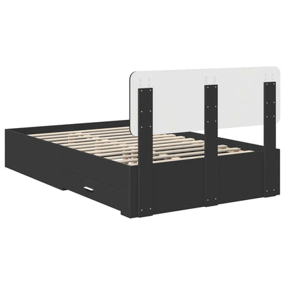 Struttura del letto Nero 135 x 190 cm Legno multistrato | homemem39