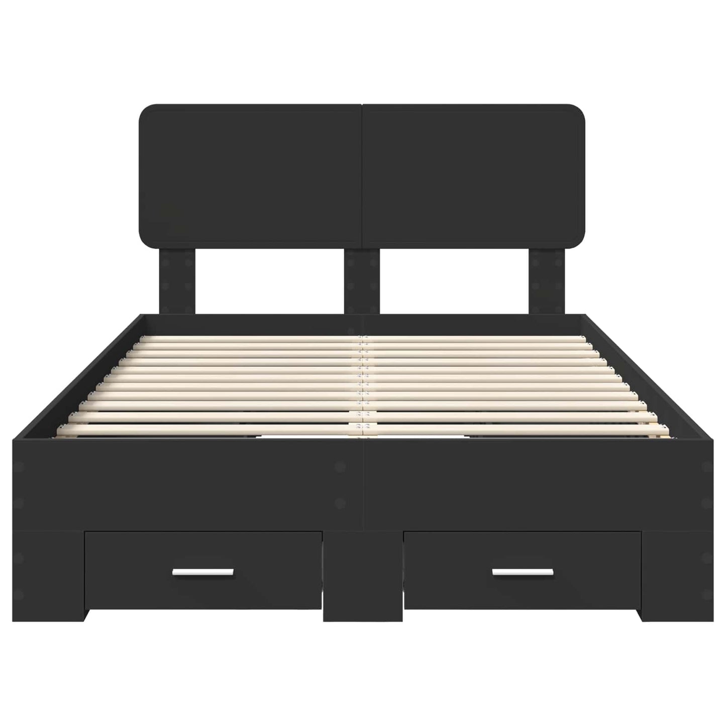 Struttura del letto Nero 135 x 190 cm Legno multistrato | homemem39