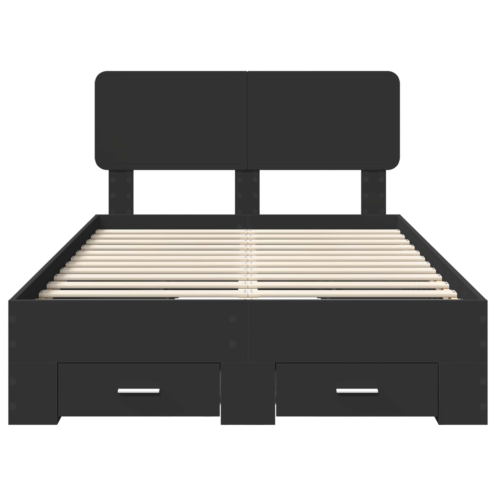 Struttura del letto Nero 135 x 190 cm Legno multistrato | homemem39