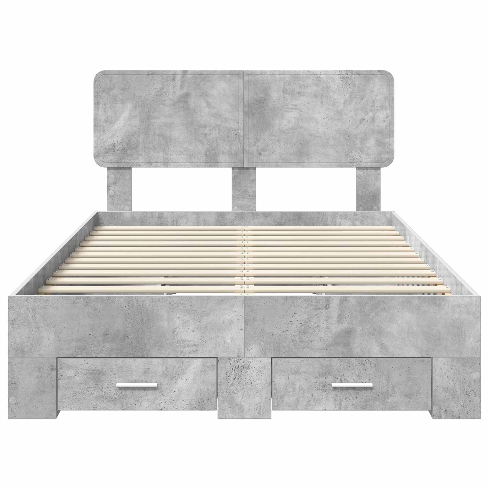 Struttura del letto con testiera Grigio cemento 135 x 190 cm | homemem39