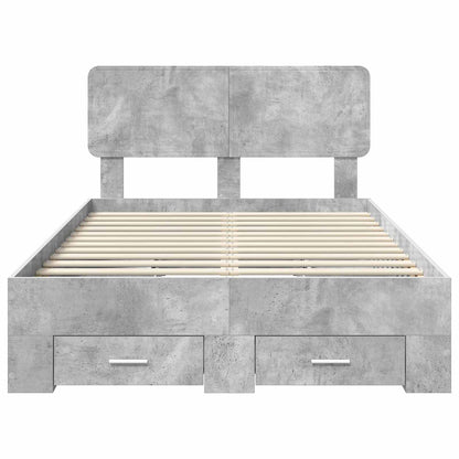 Struttura del letto con testiera Grigio cemento 135 x 190 cm | homemem39