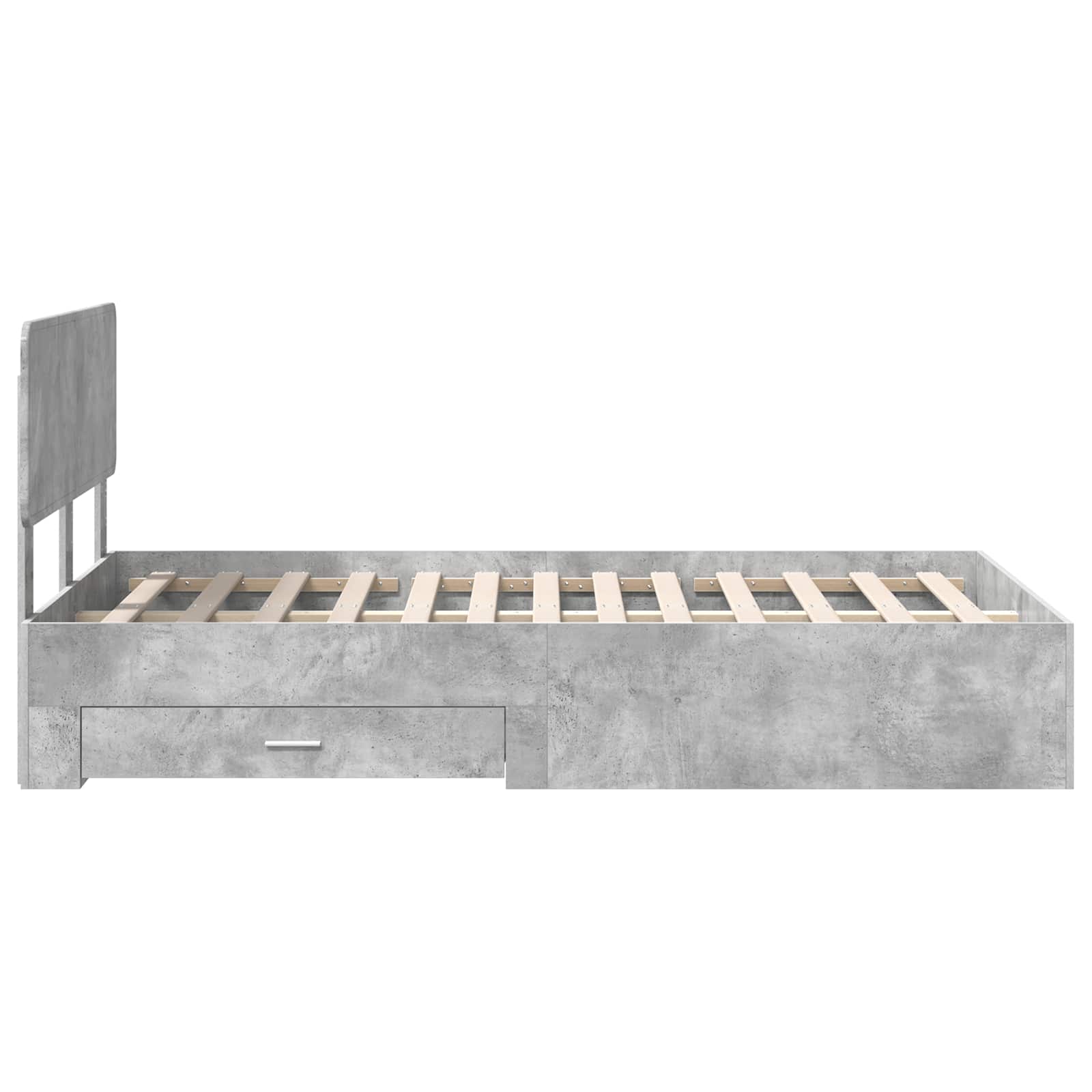 Struttura del letto con testiera Grigio cemento 135 x 190 cm | homemem39