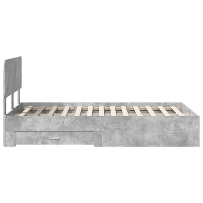 Struttura del letto con testiera Grigio cemento 135 x 190 cm | homemem39