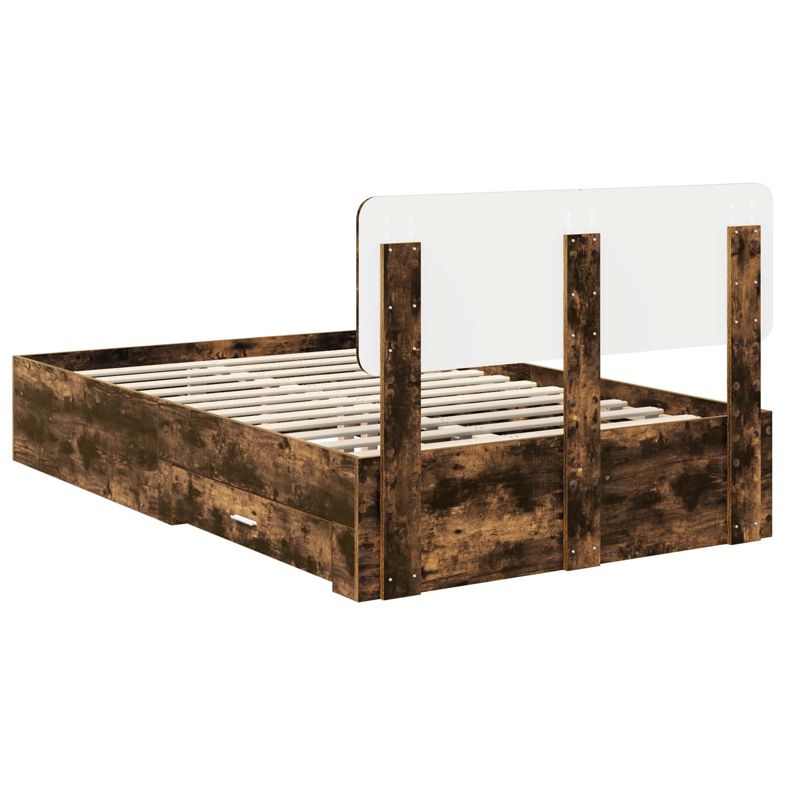 Struttura del letto Rovere fumé 135 x 190 cm Legno multistrato | homemem39