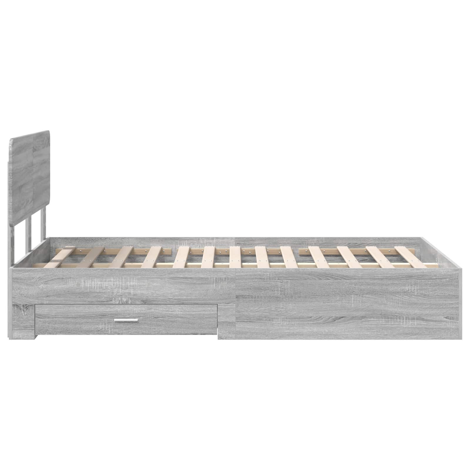 Struttura del letto con testiera Grigio Sonoma 135 x 190 cm | homemem39