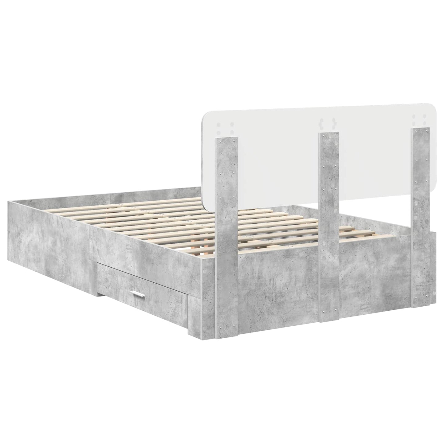 Struttura del letto con testiera Grigio cemento 120 x 200 cm | homemem39