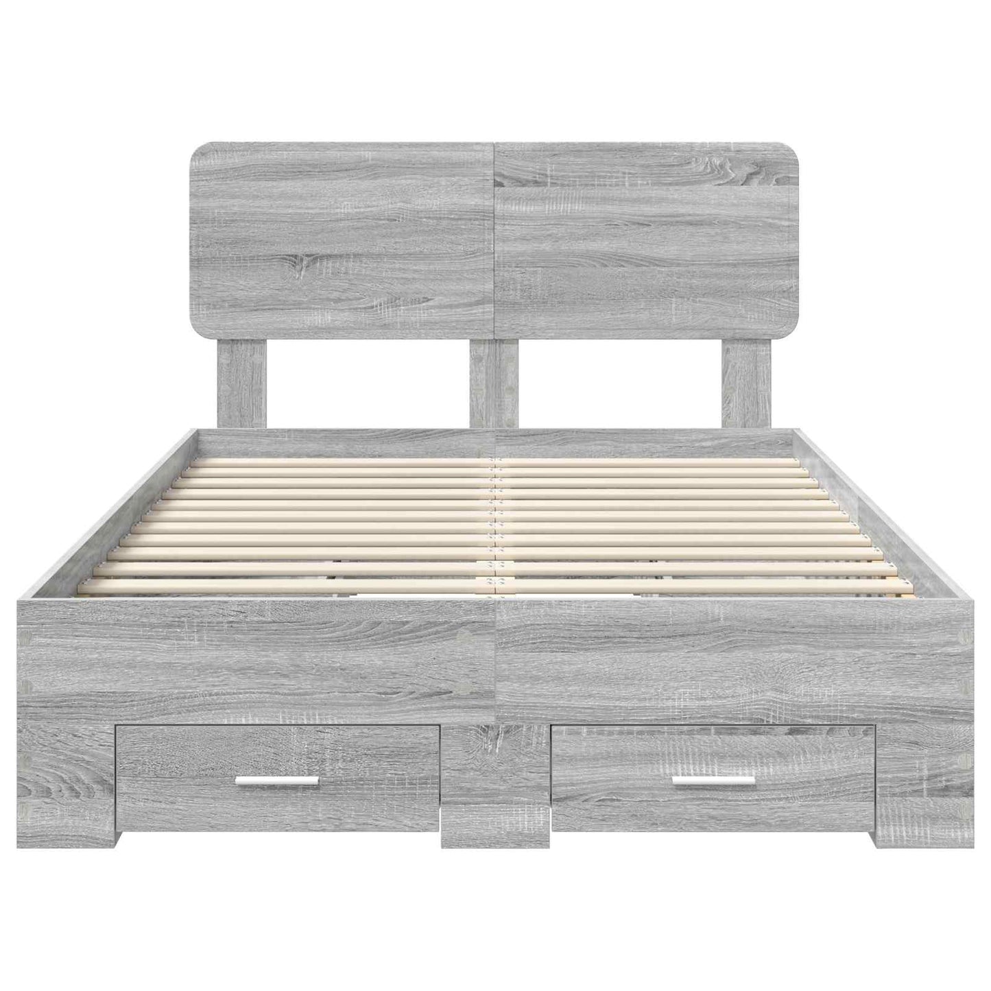 Struttura del letto con testiera Grigio Sonoma 120 x 200 cm | homemem39
