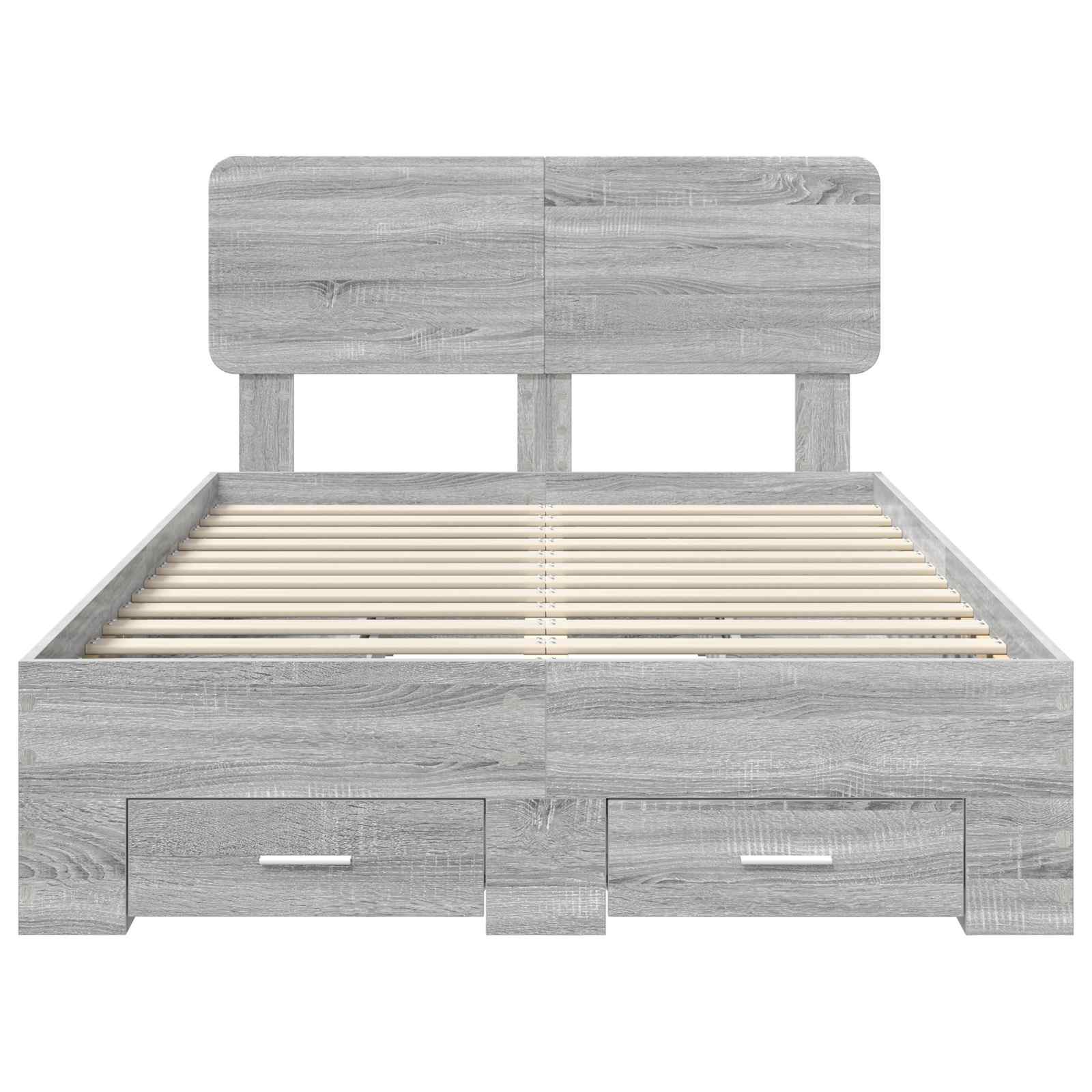 Struttura del letto con testiera Grigio Sonoma 120 x 190 cm | homemem39