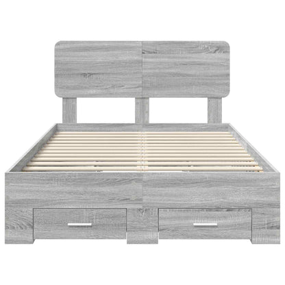 Struttura del letto con testiera Grigio Sonoma 120 x 190 cm | homemem39