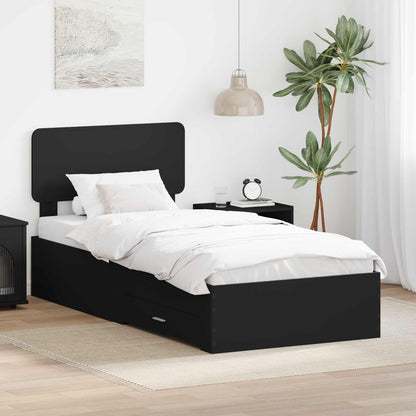Struttura del letto Nero 100 x 200 cm Legno multistrato | homemem39