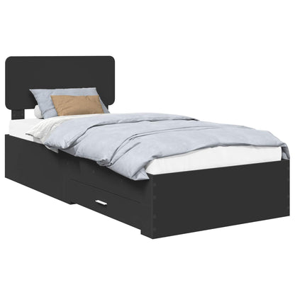 Struttura del letto Nero 100 x 200 cm Legno multistrato | homemem39