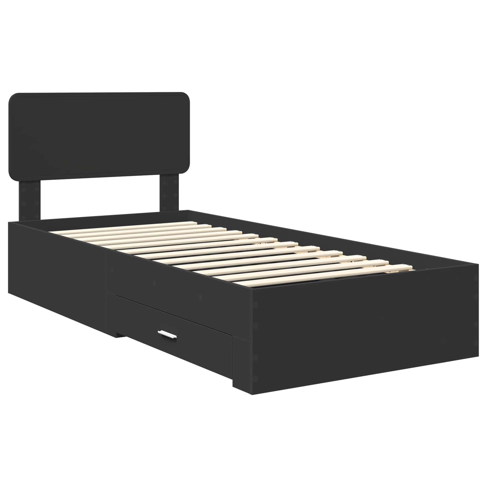 Struttura del letto Nero 100 x 200 cm Legno multistrato | homemem39