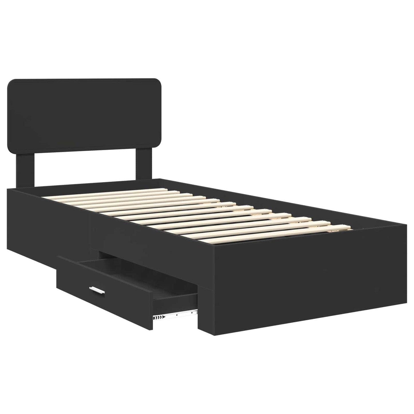 Struttura del letto Nero 100 x 200 cm Legno multistrato | homemem39