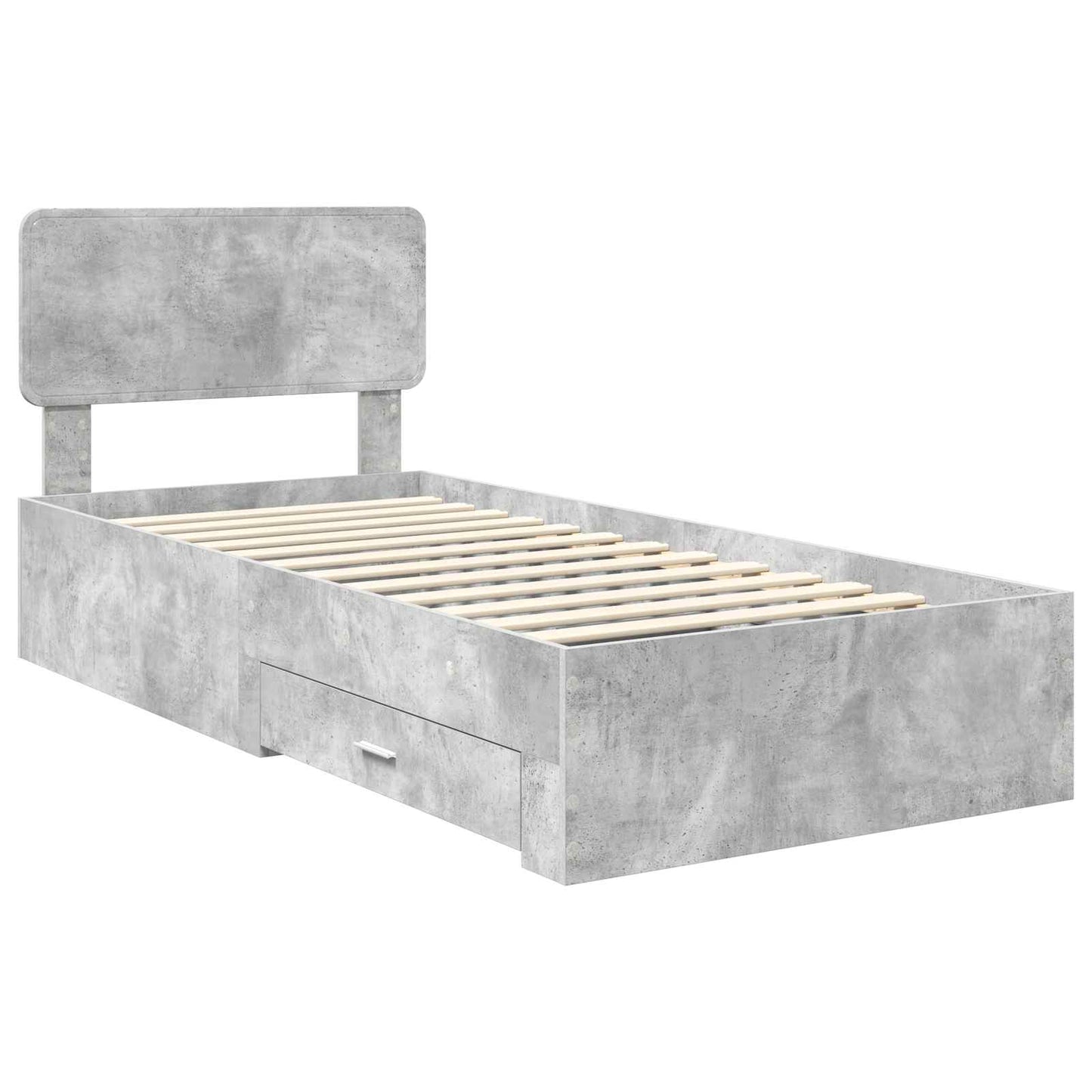 Struttura del letto con testiera Grigio cemento 100 x 200 cm | homemem39