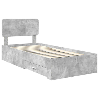 Struttura del letto con testiera Grigio cemento 100 x 200 cm | homemem39