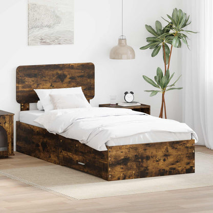 Struttura del letto Rovere fumé 100 x 200 cm Legno multistrato | homemem39