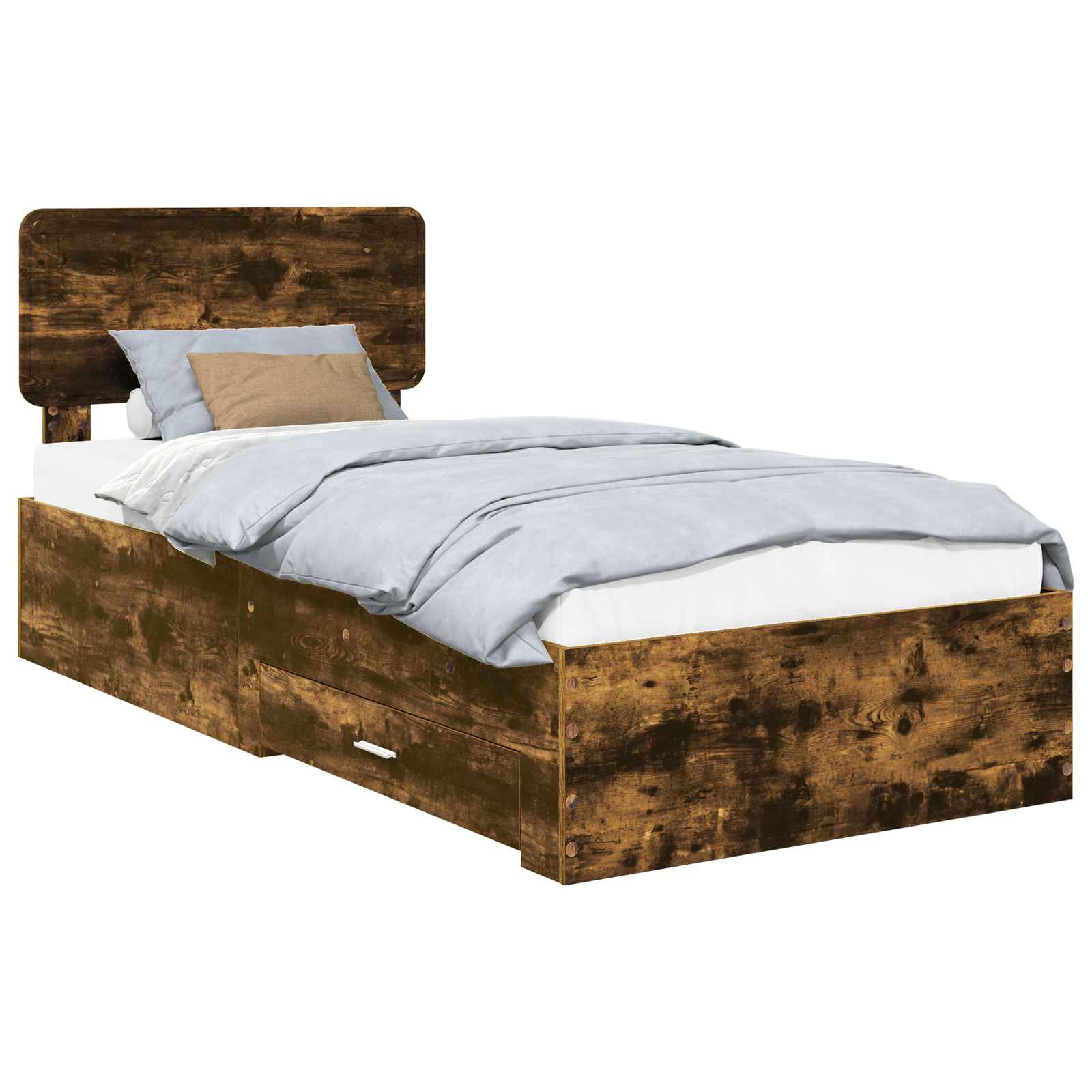 Struttura del letto Rovere fumé 100 x 200 cm Legno multistrato | homemem39