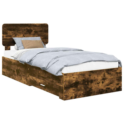 Struttura del letto Rovere fumé 100 x 200 cm Legno multistrato | homemem39