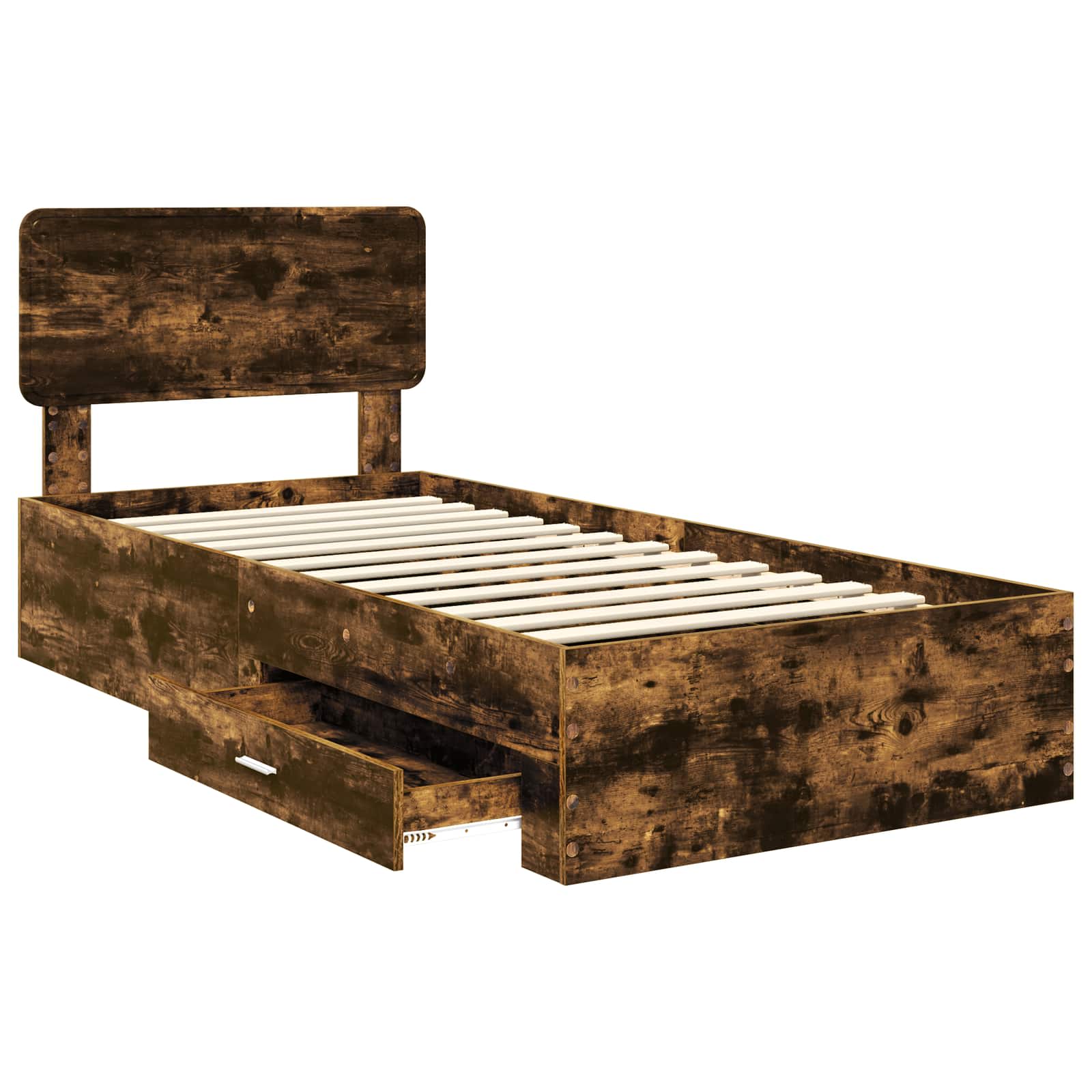 Struttura del letto Rovere fumé 100 x 200 cm Legno multistrato | homemem39