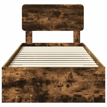 Struttura del letto Rovere fumé 100 x 200 cm Legno multistrato | homemem39