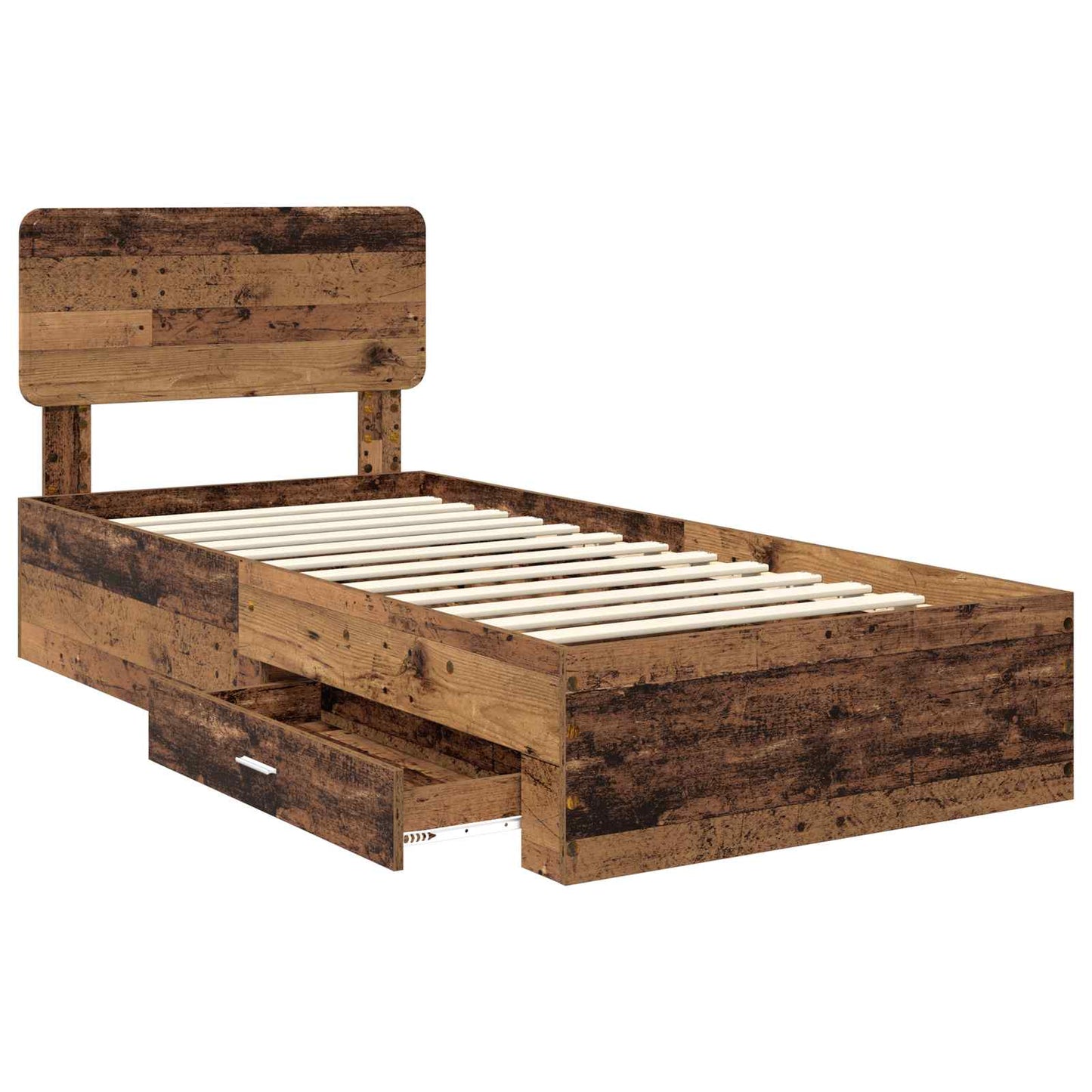 Struttura del letto con testiera Legno vecchio 100 x 200 cm | homemem39