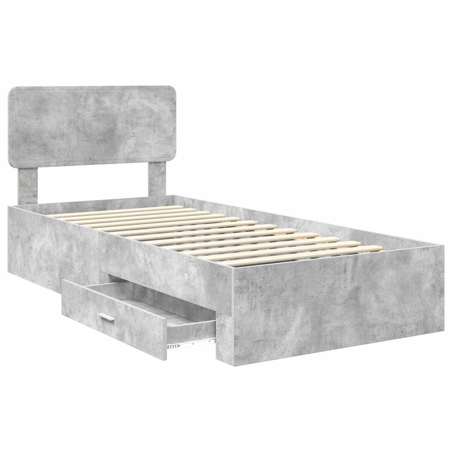Struttura del letto con testiera Grigio cemento 90 x 200 cm | homemem39