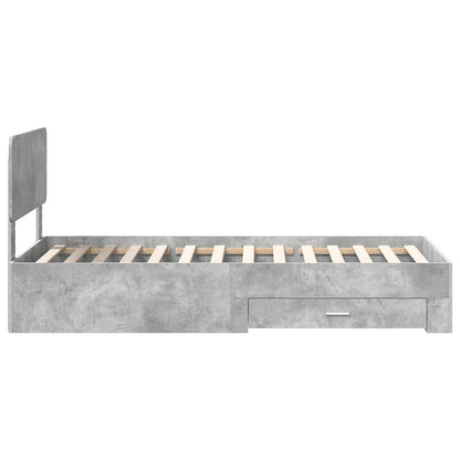 Struttura del letto con testiera Grigio cemento 90 x 200 cm | homemem39