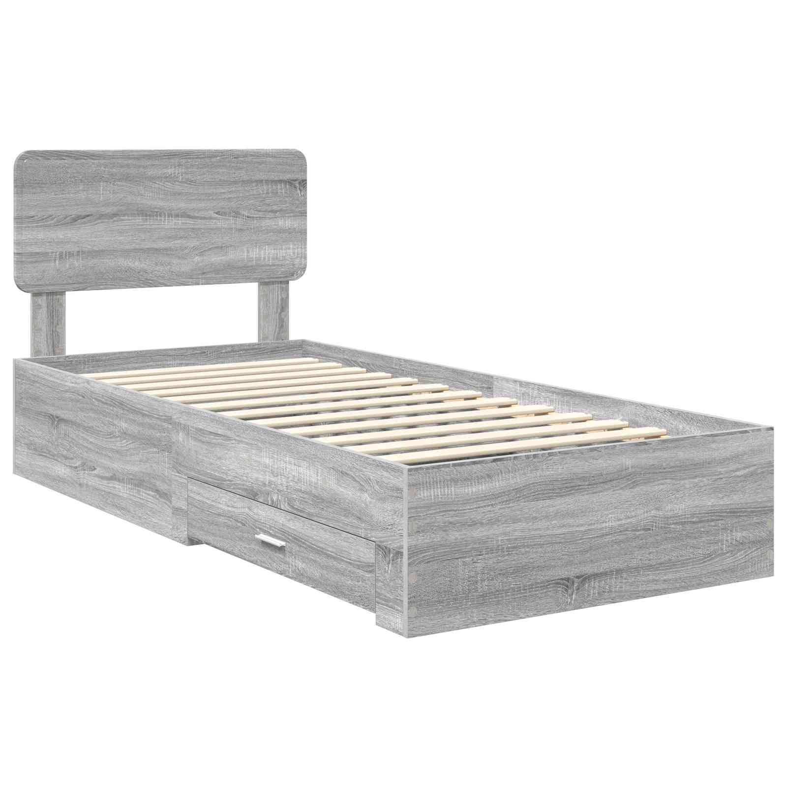 Struttura del letto Grigio Sonoma 90 x 200 cm Legno multistrato | homemem39