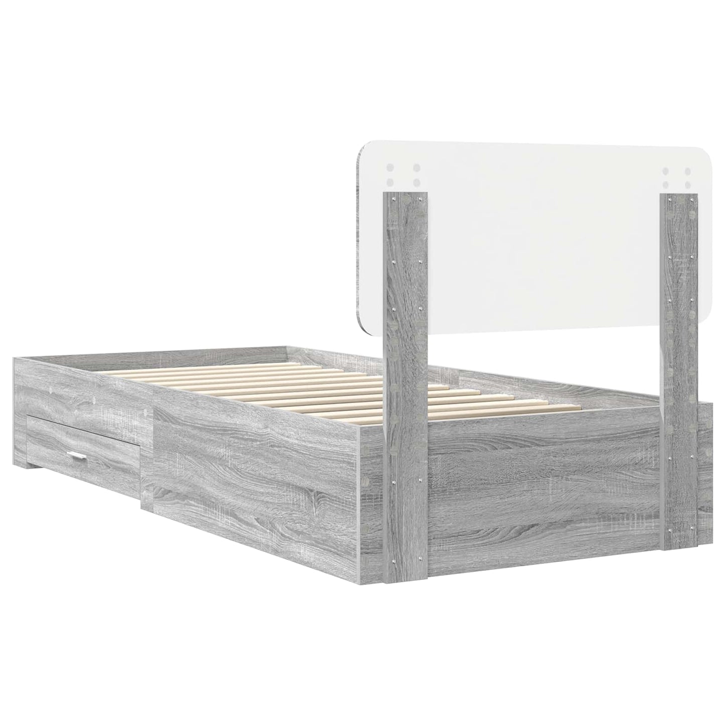 Struttura del letto Grigio Sonoma 90 x 200 cm Legno multistrato | homemem39