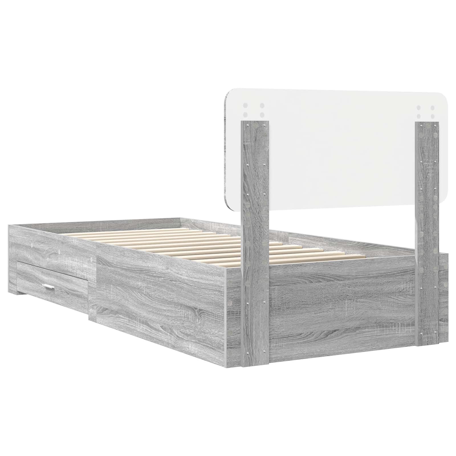 Struttura del letto Grigio Sonoma 90 x 200 cm Legno multistrato | homemem39