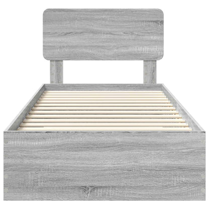 Struttura del letto Grigio Sonoma 90 x 200 cm Legno multistrato | homemem39