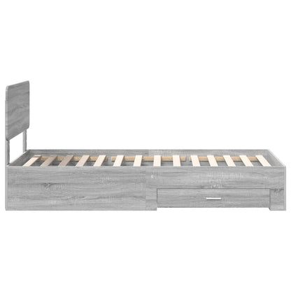 Struttura del letto Grigio Sonoma 90 x 200 cm Legno multistrato | homemem39