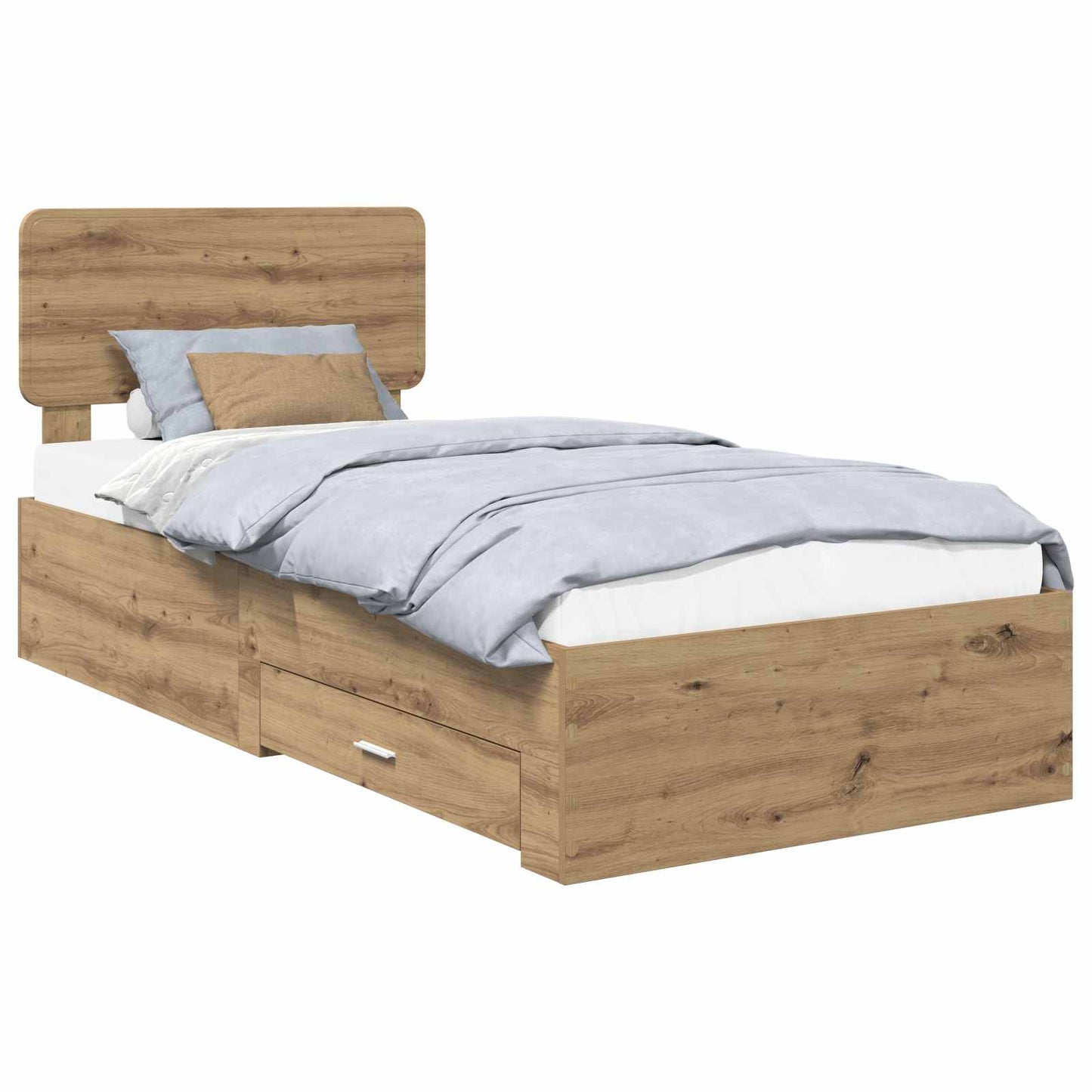 Struttura del letto con cassetto Rovere artigianale 90 x 200 cm | homemem39