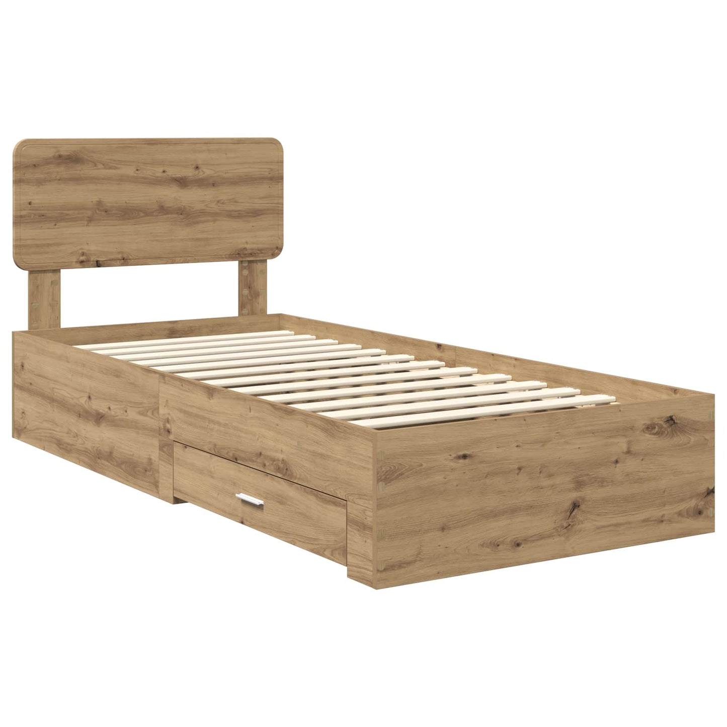 Struttura del letto con cassetto Rovere artigianale 90 x 200 cm | homemem39