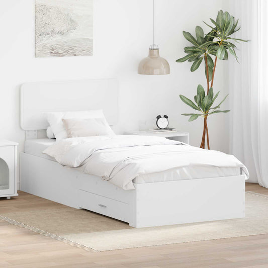 Struttura del letto Bianco 90 x 190 cm Legno multistrato | homemem39