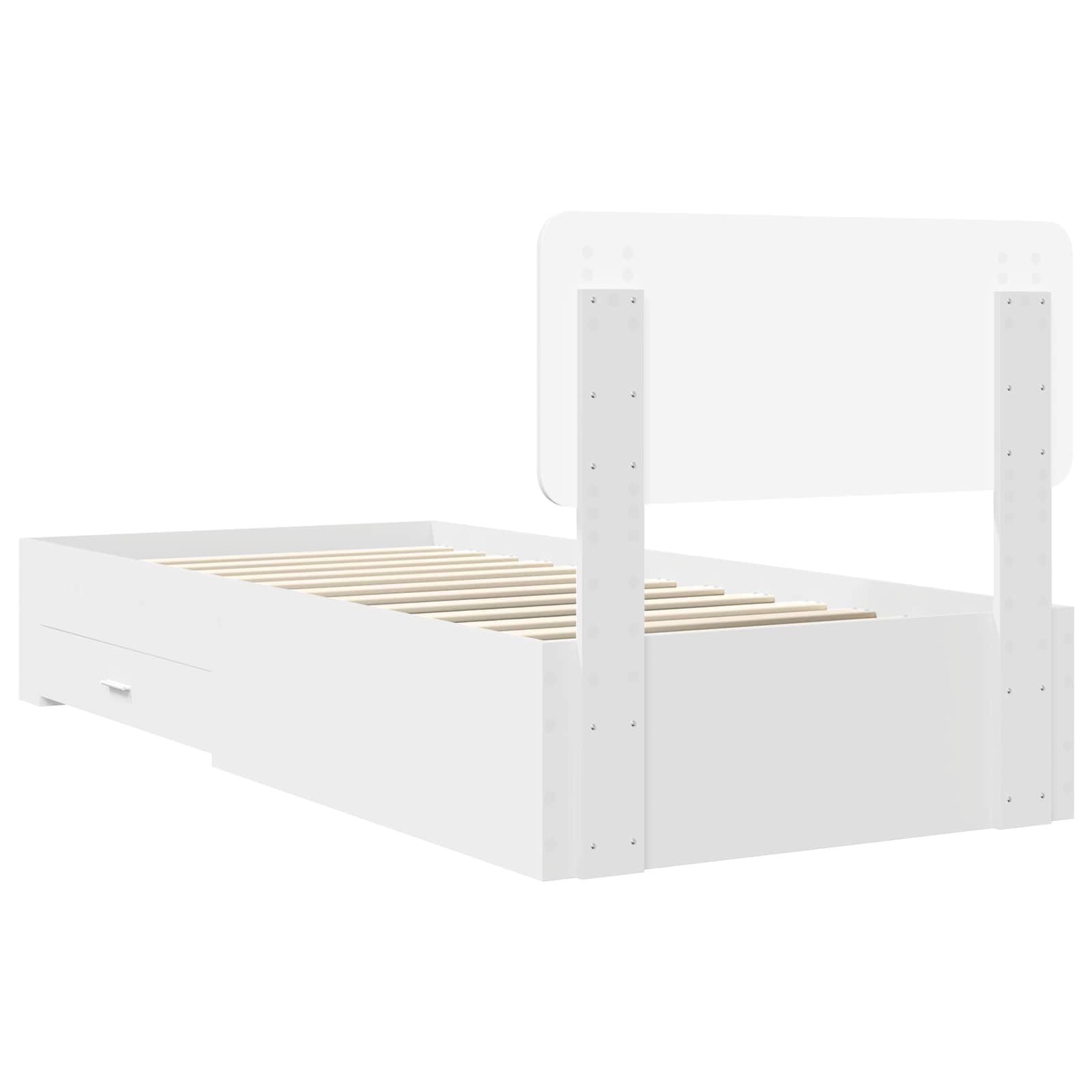 Struttura del letto Bianco 90 x 190 cm Legno multistrato | homemem39