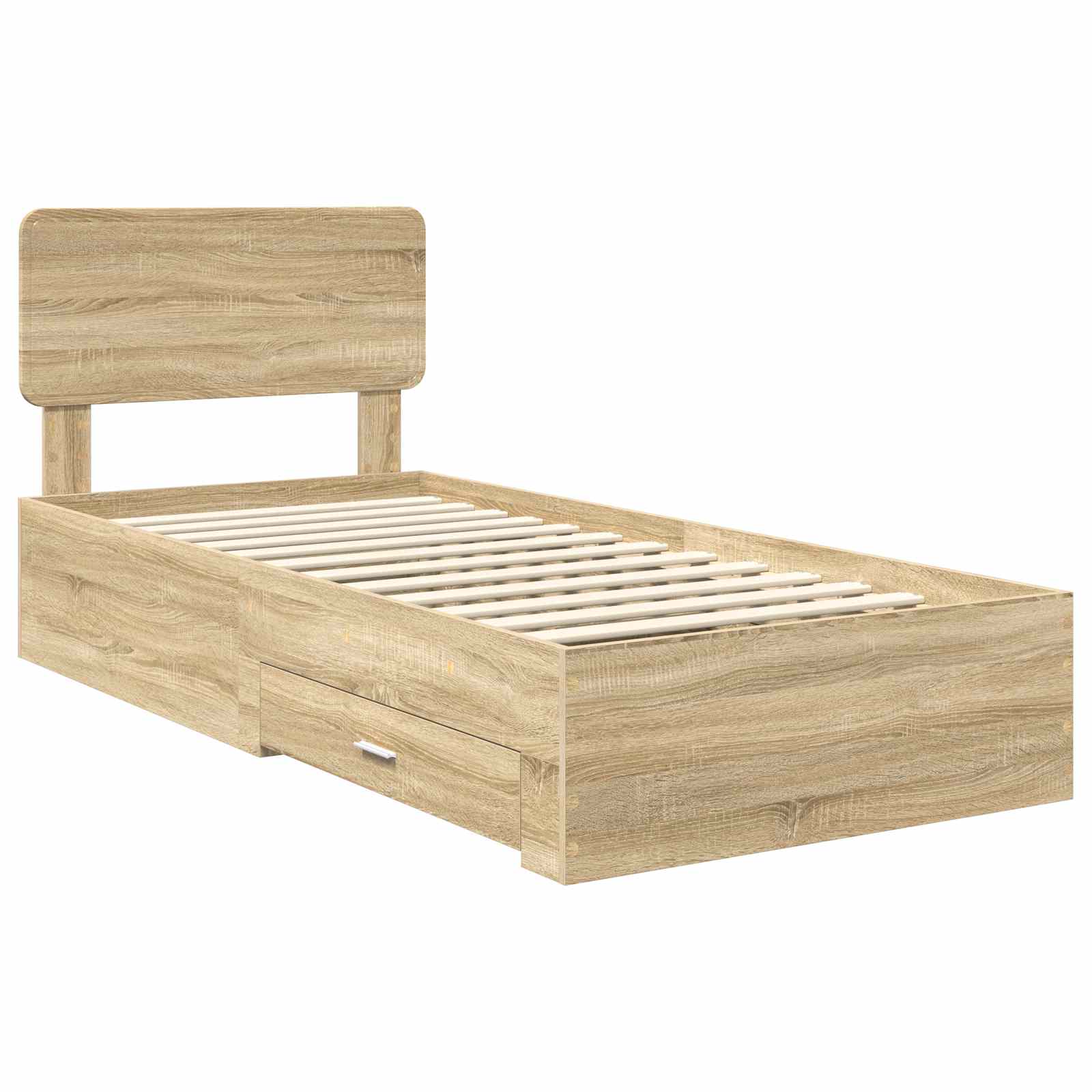 Struttura del letto Rovere Sonoma 90 x 190 cm Legno multistrato | homemem39