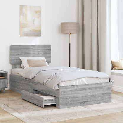 Struttura del letto Grigio Sonoma 90 x 190 cm Legno multistrato | homemem39