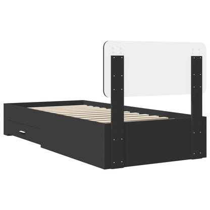 Struttura del letto Nero 75 x 190 cm Legno multistrato | homemem39