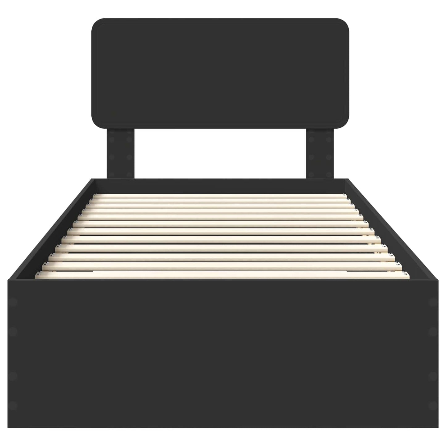 Struttura del letto Nero 75 x 190 cm Legno multistrato | homemem39