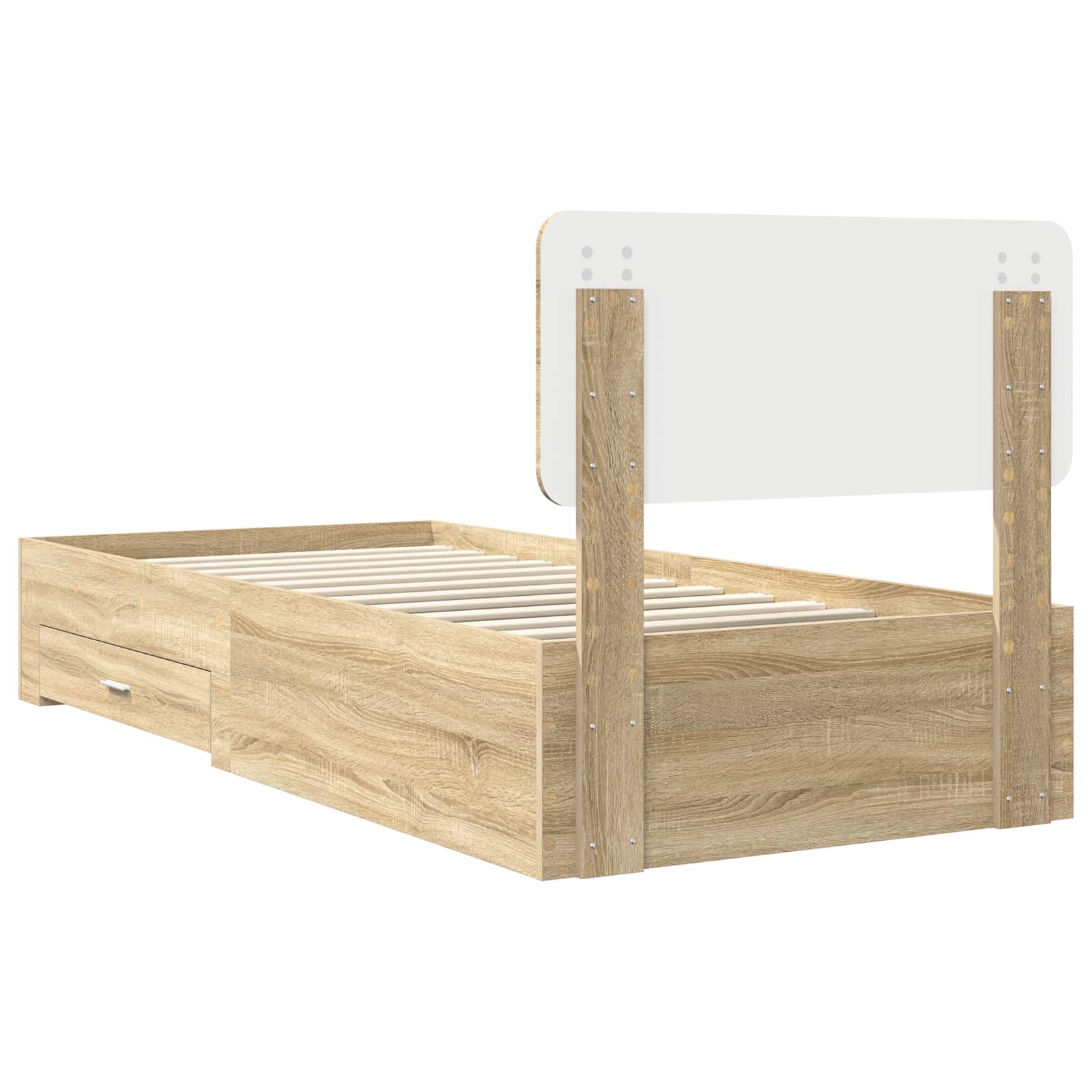 Struttura del letto Rovere Sonoma 75 x 190 cm Legno multistrato | homemem39