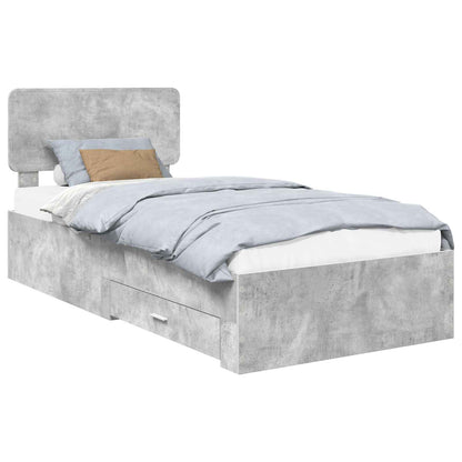 Struttura del letto con testiera Grigio cemento 70 x 190 cm | homemem39