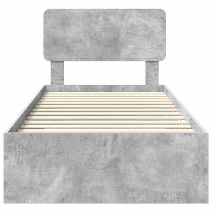 Struttura del letto con testiera Grigio cemento 70 x 190 cm | homemem39